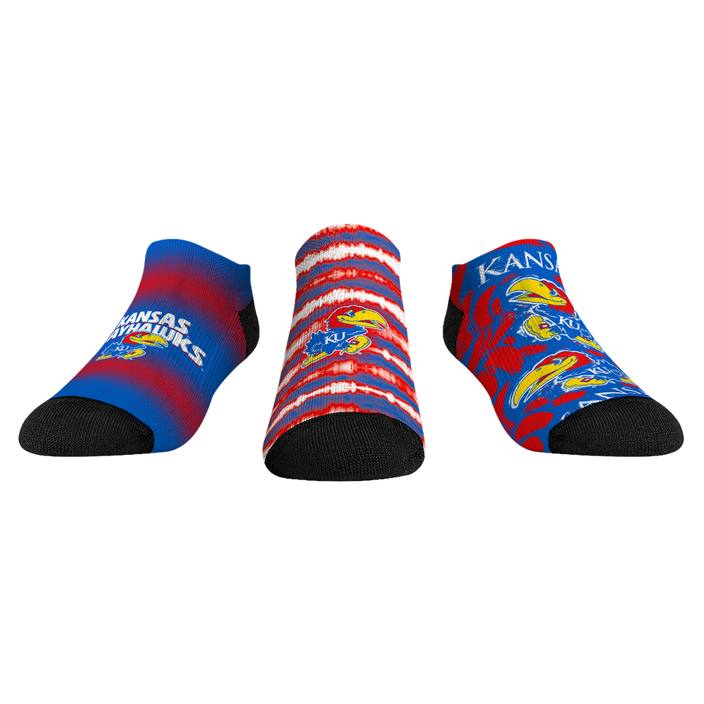 Kansas Jayhawks - Low Cut  - Make Some Noise (3-Pack) | Rock 'Em Socks