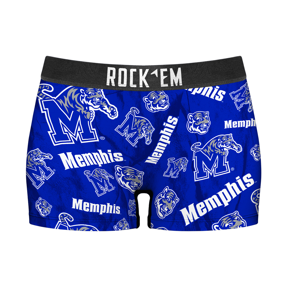 Women's Boy Shorts - Memphis Tigers - Logo All-Over | Rock 'Em Socks