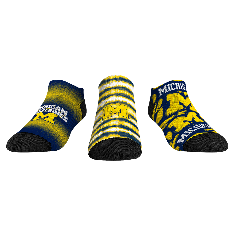 Michigan Wolverines - Low Cut  - Make Some Noise (3-Pack) | Rock 'Em Socks