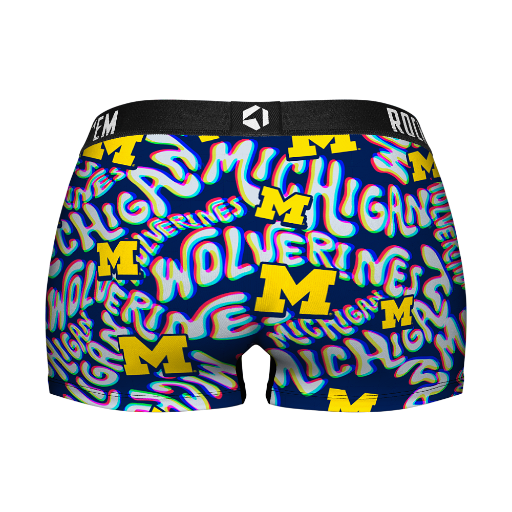 Women's Boy Shorts - Michigan Wolverines - Twisted Wordmark | Rock 'Em Socks