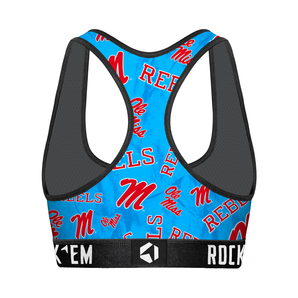 Women's Sports Bra - Ole Miss Rebels - Logo All-Over | Rock 'Em Socks 2