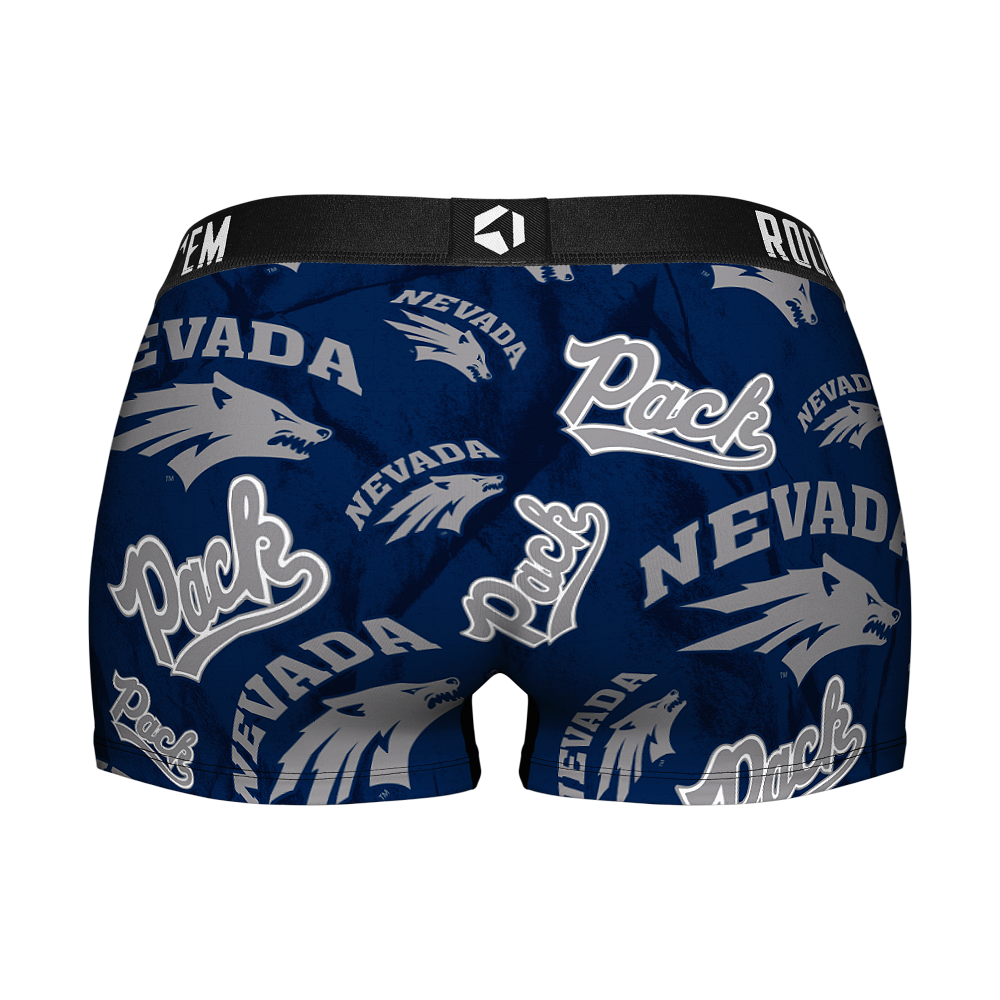 Women's Boy Shorts - Nevada Wolf Pack  - Logo All-Over | Rock 'Em Socks