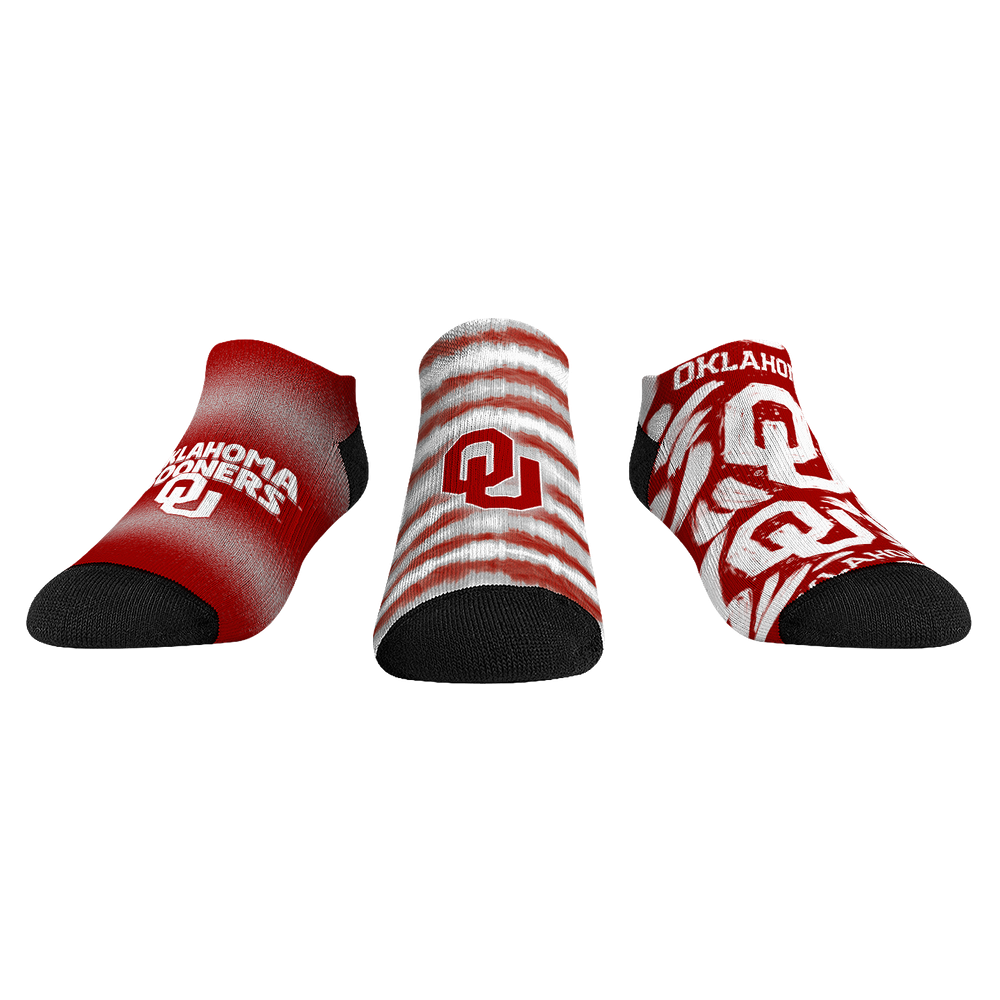 Oklahoma Sooners - Low Cut  - Make Some Noise (3-Pack) | Rock 'Em Socks