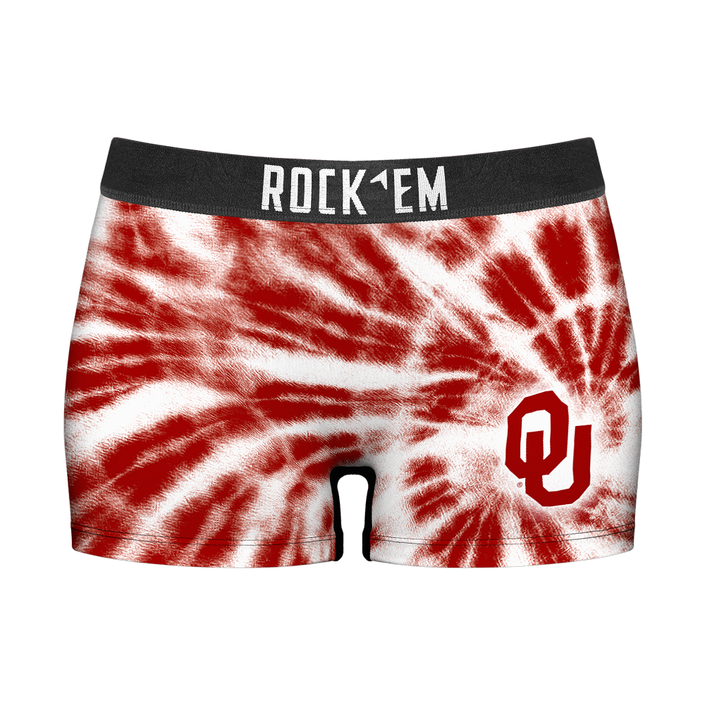Women's Boy Shorts - Oklahoma Sooners - Team Tie Dye | Rock 'Em Socks