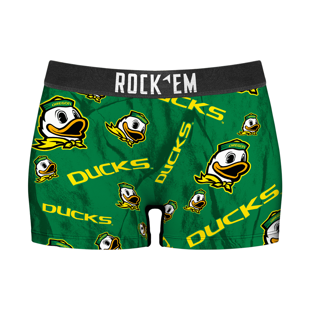 Women's Boy Shorts - Oregon Ducks - Logo All-Over | Rock 'Em Socks 1