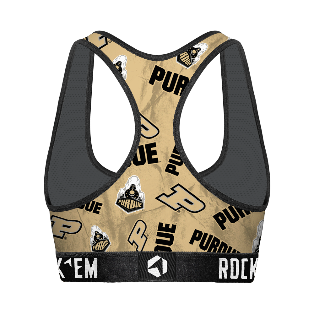 Women's Sports Bra - Purdue Boilermakers - Logo All-Over | Rock 'Em Socks 2