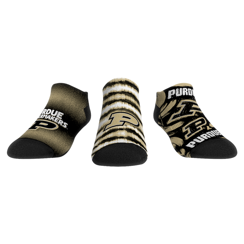 Purdue Boilermakers - Low Cut  - Make Some Noise (3-Pack) | Rock 'Em Socks 1