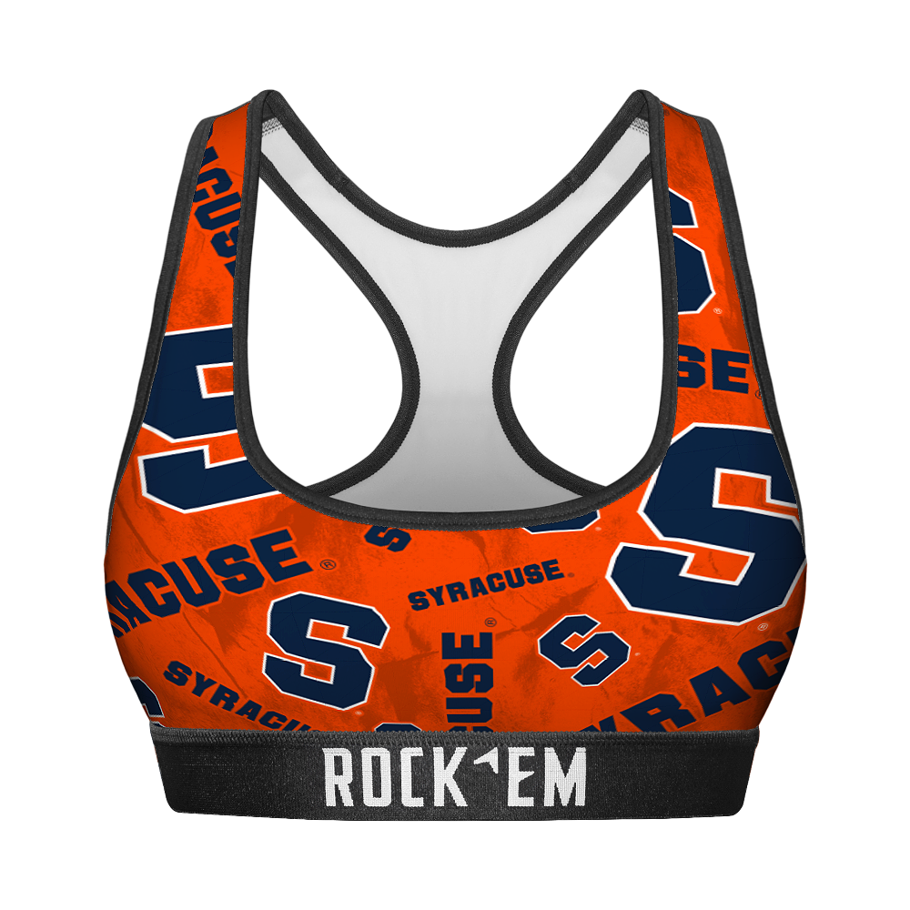 Women's Sports Bra - Syracuse Orange - Logo All-Over | Rock 'Em Socks 1