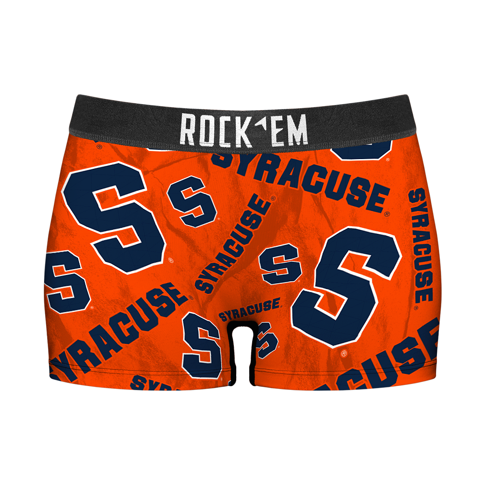 Women's Boy Shorts - Syracuse Orange - Logo All-Over | Rock 'Em Socks 1