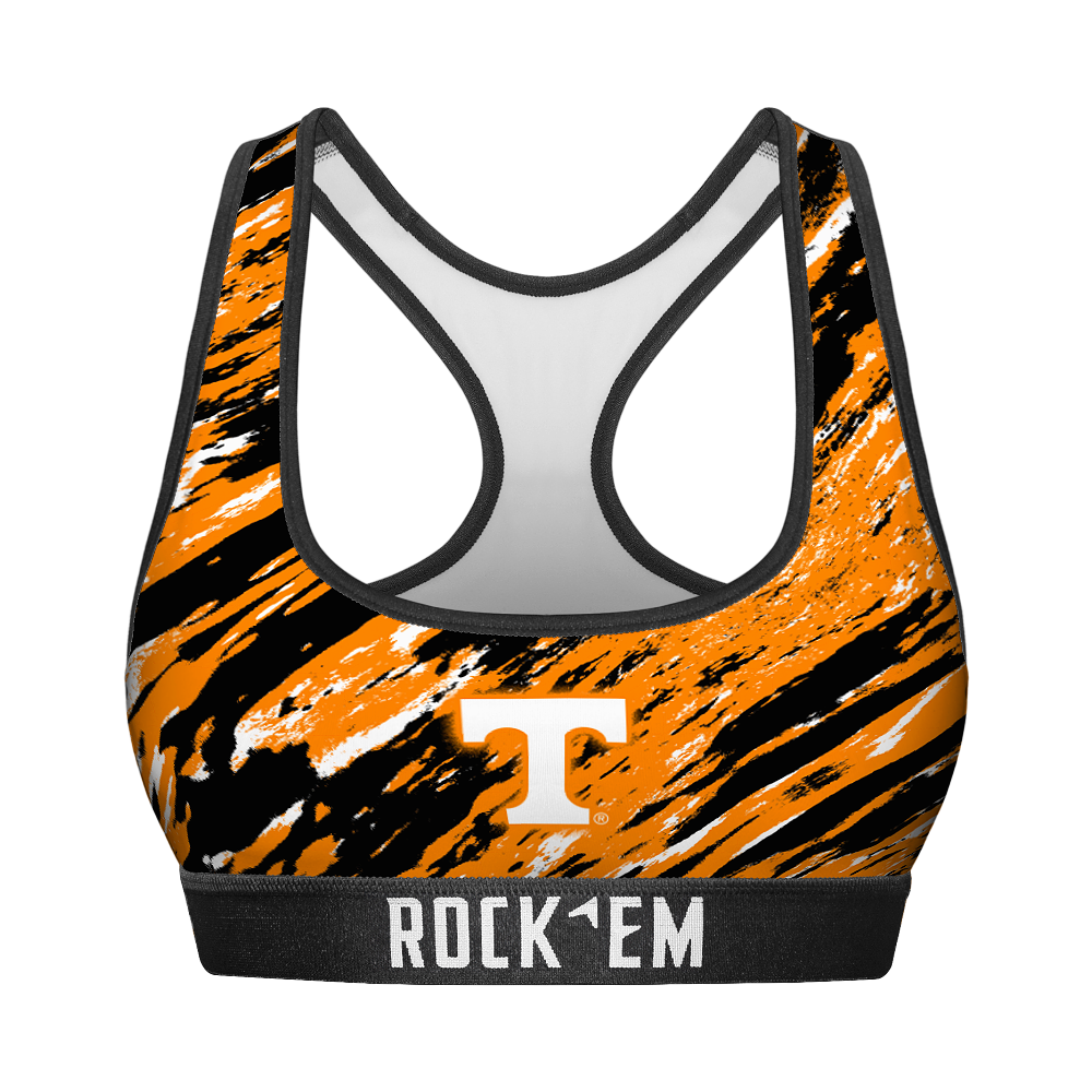 Women's Sports Bra - Tennessee Volunteers - Retro Paint | Rock 'Em Socks 1