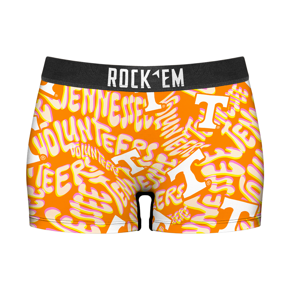 Women's Boy Shorts - Tennessee Volunteers - Twisted Wordmark | Rock 'Em Socks 1