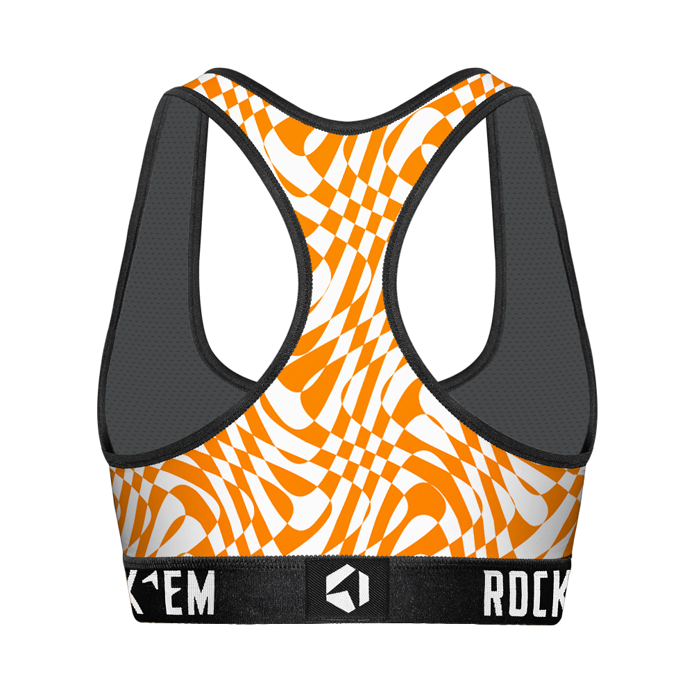 Women's Sports Bra - Tennessee Volunteers - Wavy Checkers | Rock 'Em Socks 2