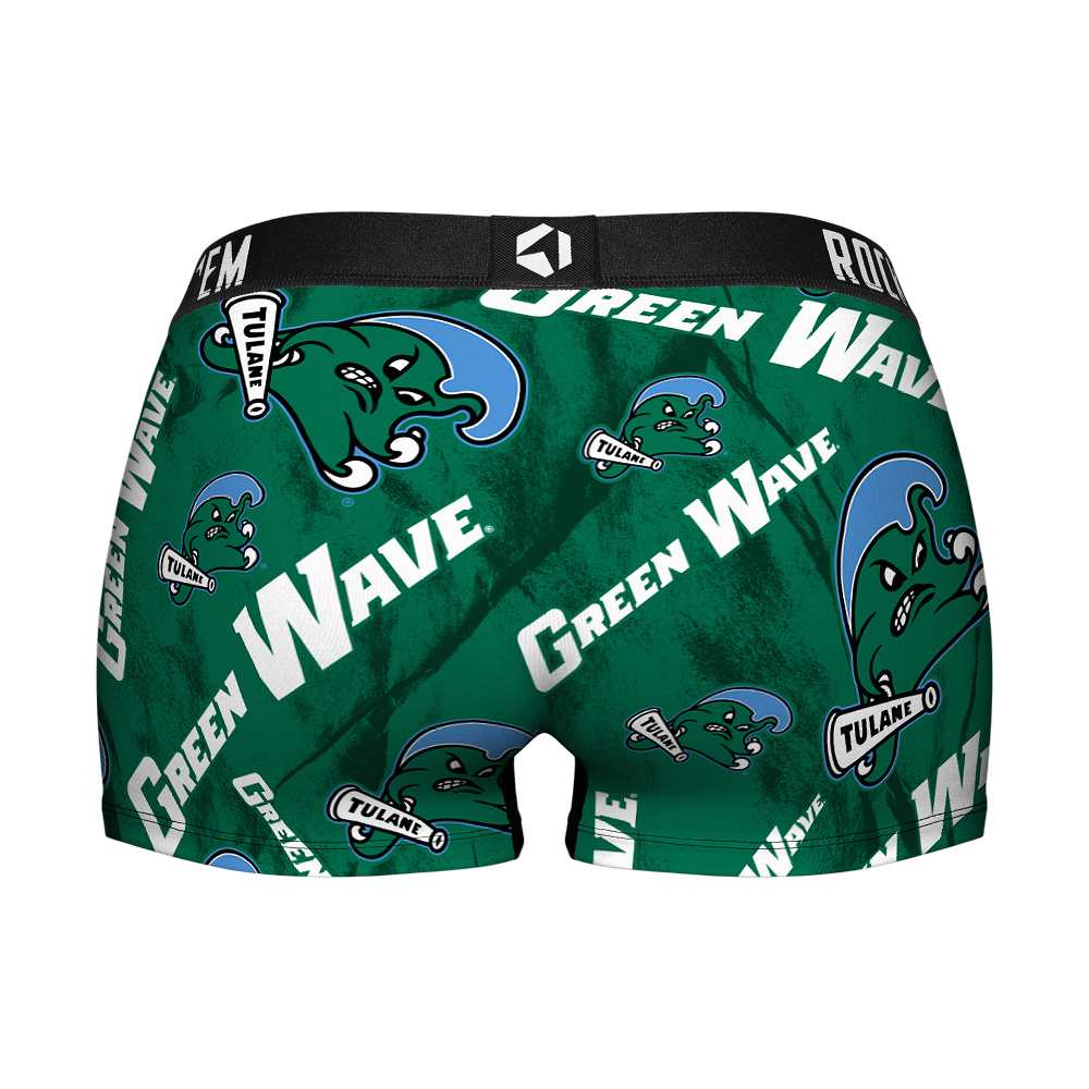 Women's Boy Shorts - Tulane Green Wave - Logo All-Over | Rock 'Em Socks