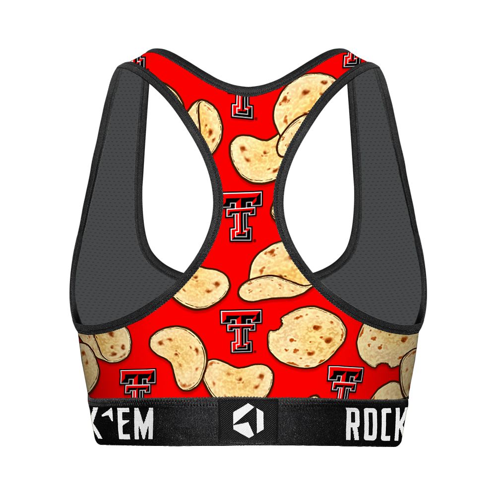 Women's Sports Bra - Texas Tech Red Raiders - Tortillas All-Over | Rock 'Em Socks 2