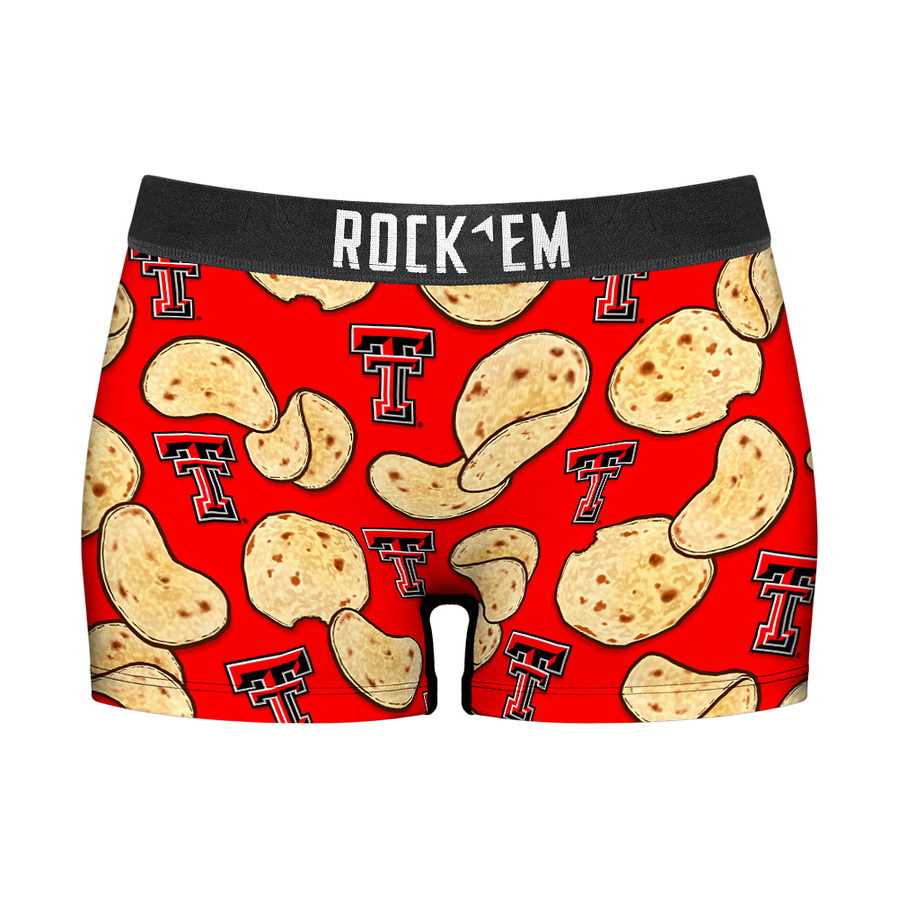 Women's Boy Shorts - Texas Tech Red Raiders - Tortillas All-Over | Rock 'Em Socks 1