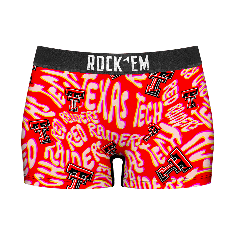 Women's Boy Shorts - Texas Tech Red Raiders - Twisted Wordmark | Rock 'Em Socks 1