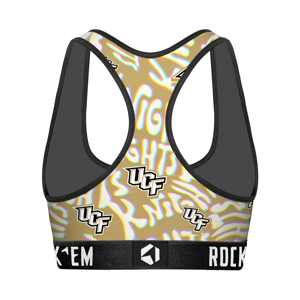 Women's Sports Bra - UCF Knights - Twisted Wordmark | Rock 'Em Socks
