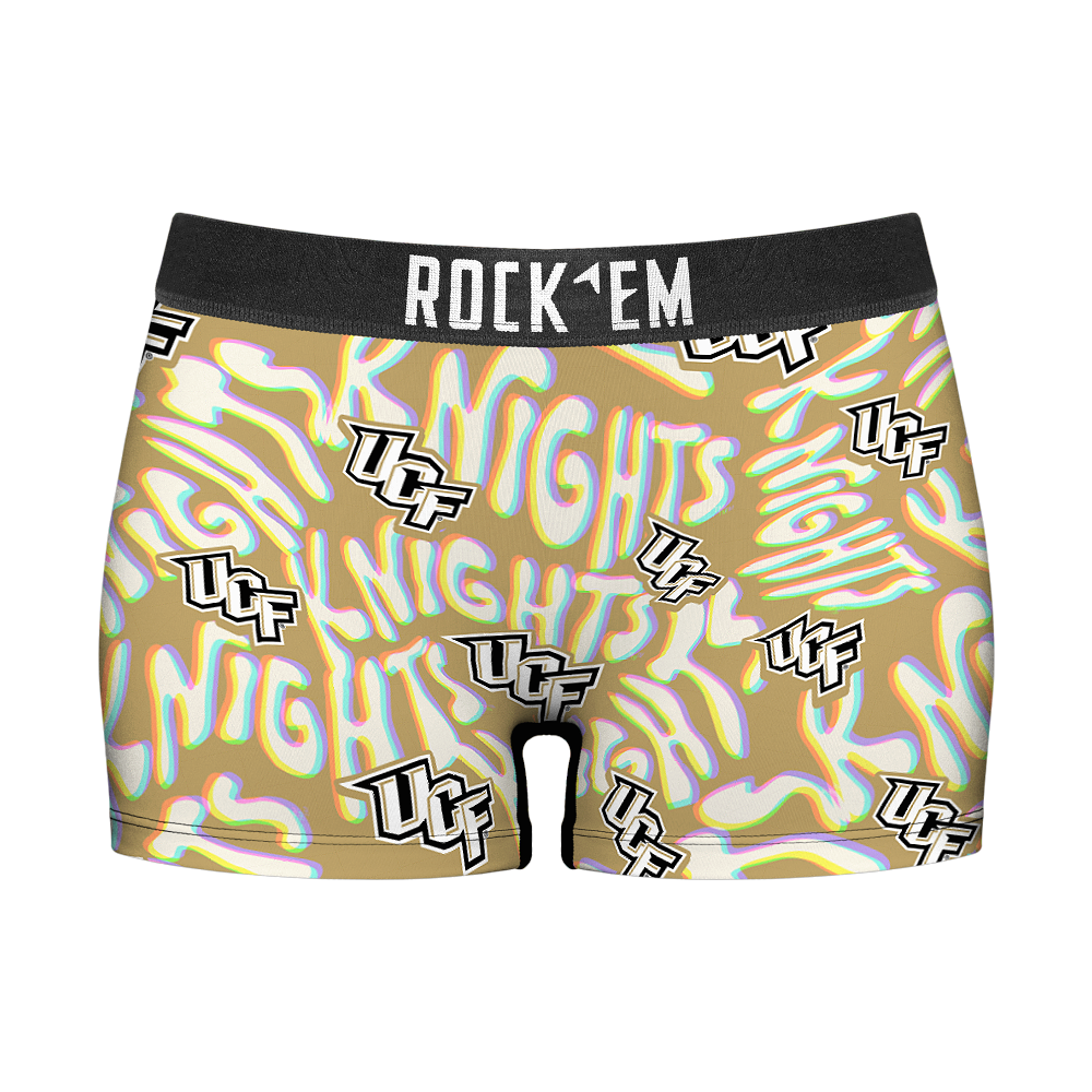 Women's Boy Shorts - UCF Knights - Twisted Wordmark | Rock 'Em Socks