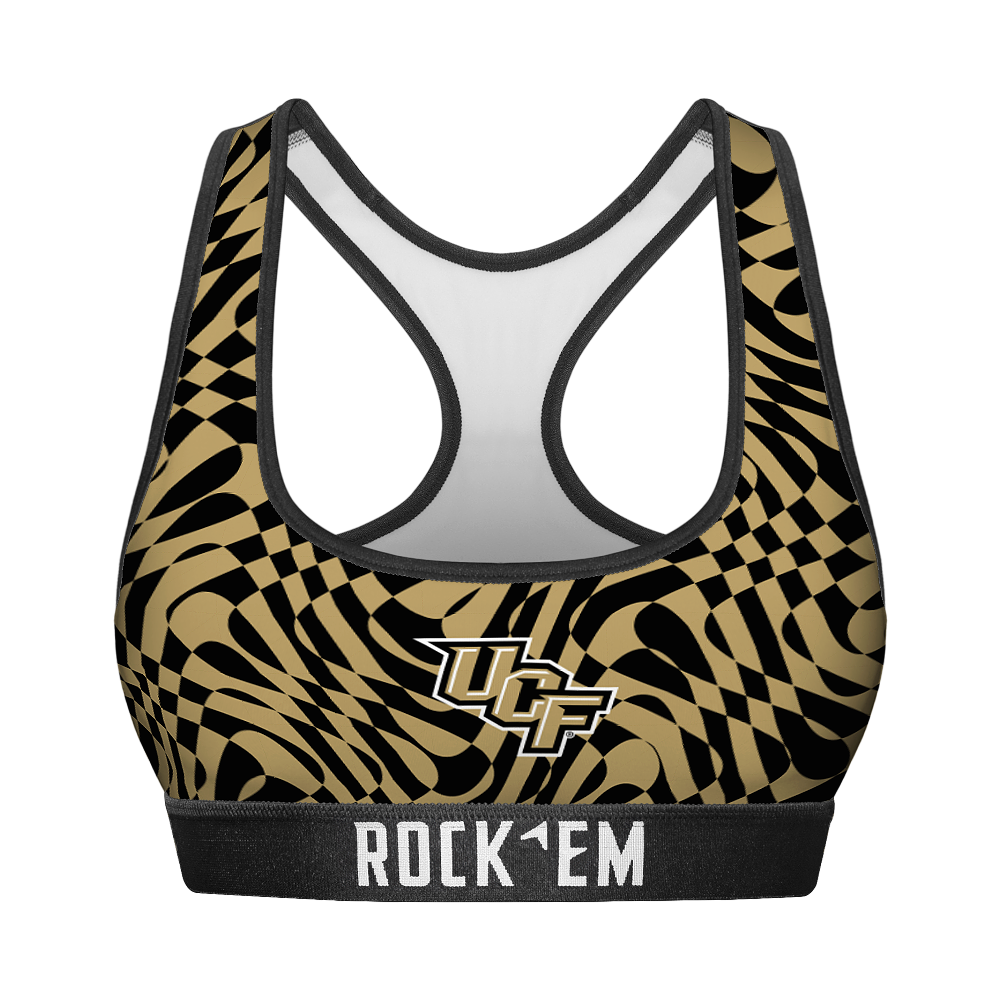 Women's Sports Bra - UCF Knights - Wavy Checkers | Rock 'Em Socks