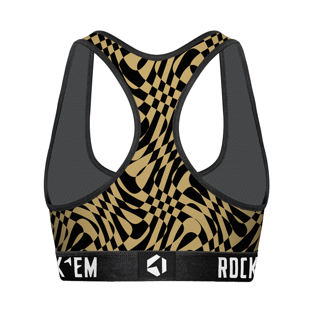 Women's Sports Bra - UCF Knights - Wavy Checkers | Rock 'Em Socks
