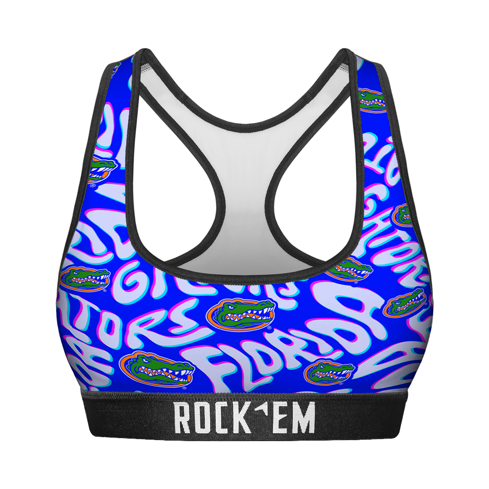 Women's Sports Bra - Florida Gators - Twisted Wordmark | Rock 'Em Socks 1