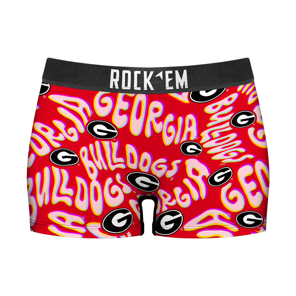 Women's Boy Shorts - Georgia Bulldogs  - Twisted Wordmark | Rock 'Em Socks 1