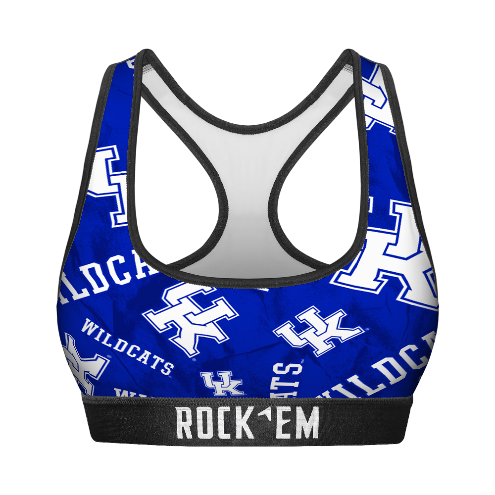 Women's Sports Bra - Kentucky Wildcats - Logo All-Over | Rock 'Em Socks 1