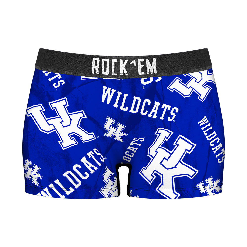 Women's Boy Shorts - Kentucky Wildcats - Logo All-Over | Rock 'Em Socks