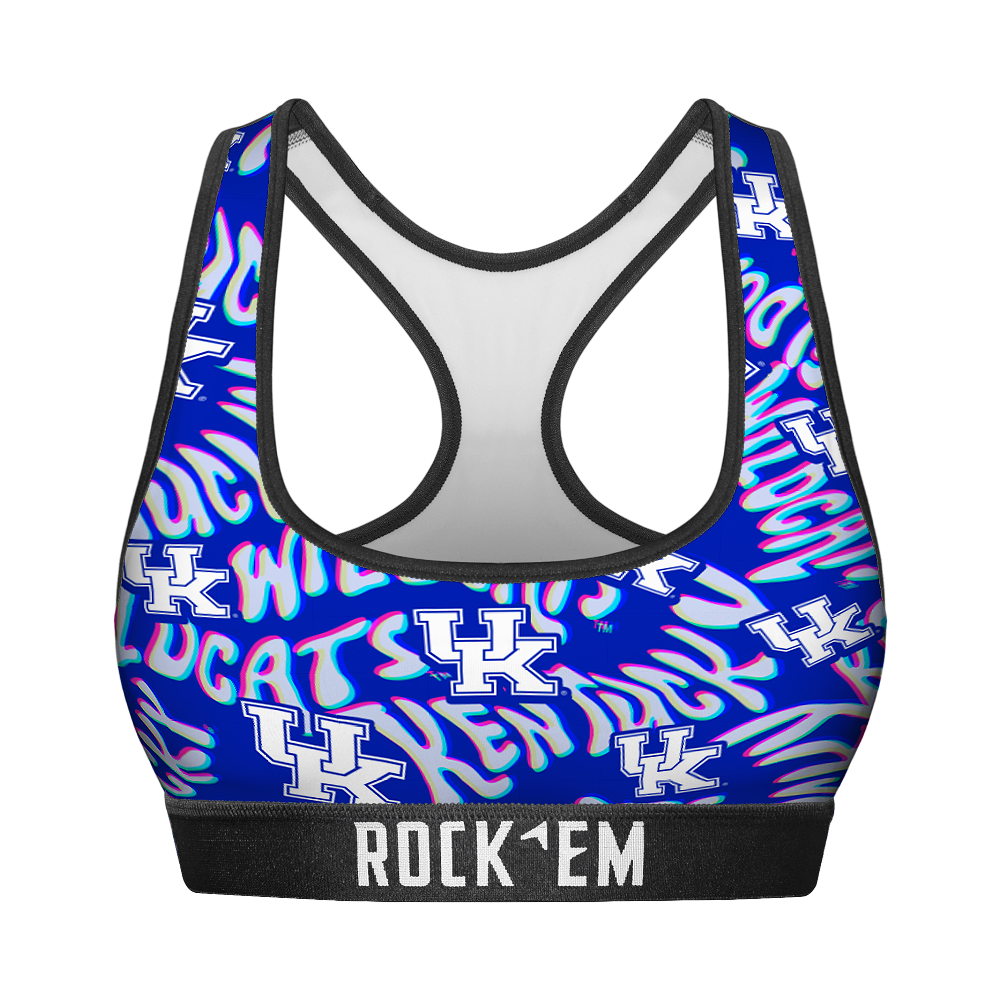 Women's Sports Bra - Kentucky Wildcats - Twisted Wordmark | Rock 'Em Socks