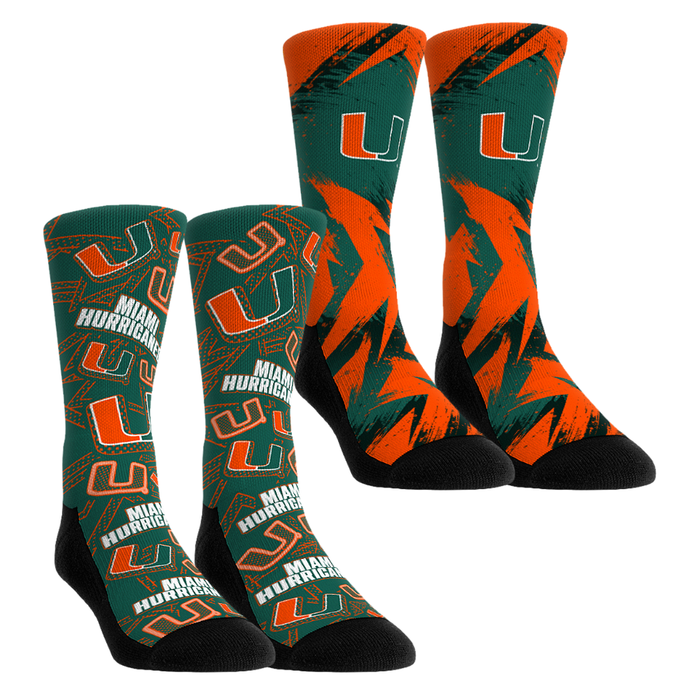 Miami Hurricanes - Game Day 2-Pack | Rock 'Em Socks 1