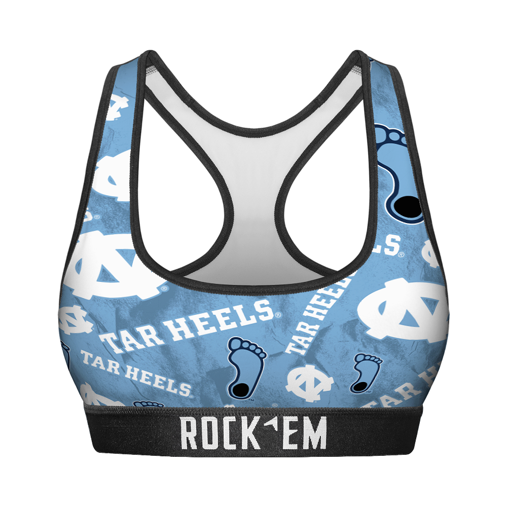 Women's Sports Bra - North Carolina Tar Heels - Logo All-Over | Rock 'Em Socks 1