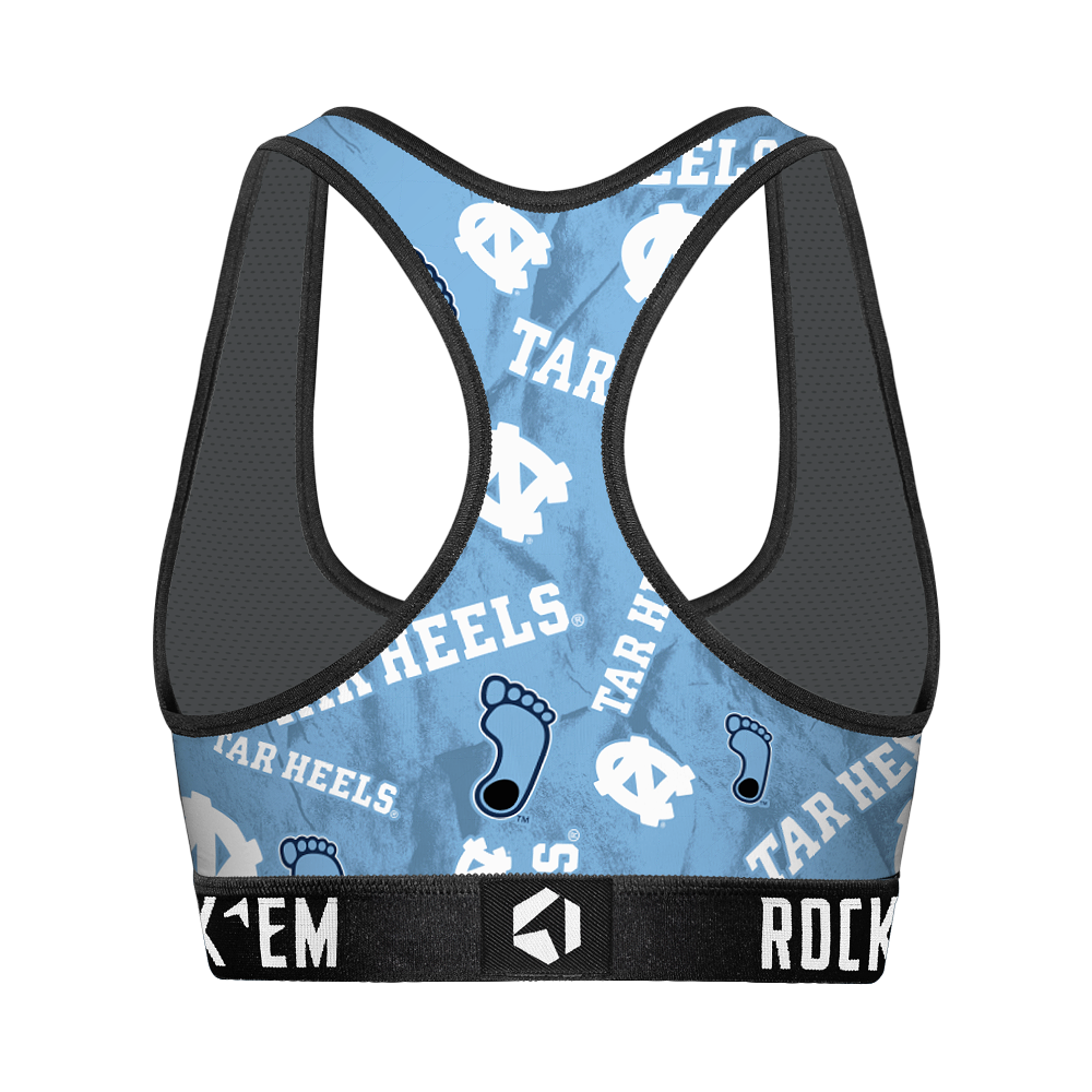 Women's Sports Bra - North Carolina Tar Heels - Logo All-Over | Rock 'Em Socks 2