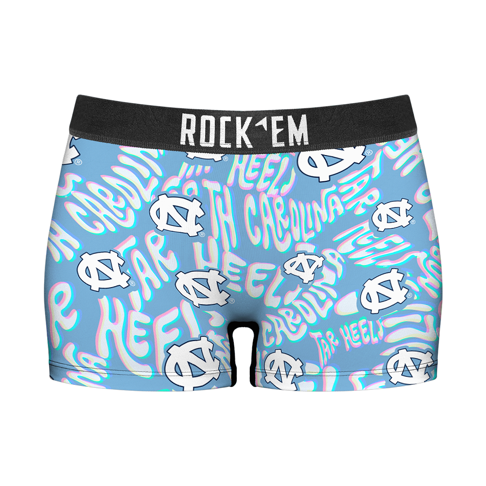 Women's Boy Shorts - North Carolina Tar Heels - Twisted Wordmark | Rock 'Em Socks 1