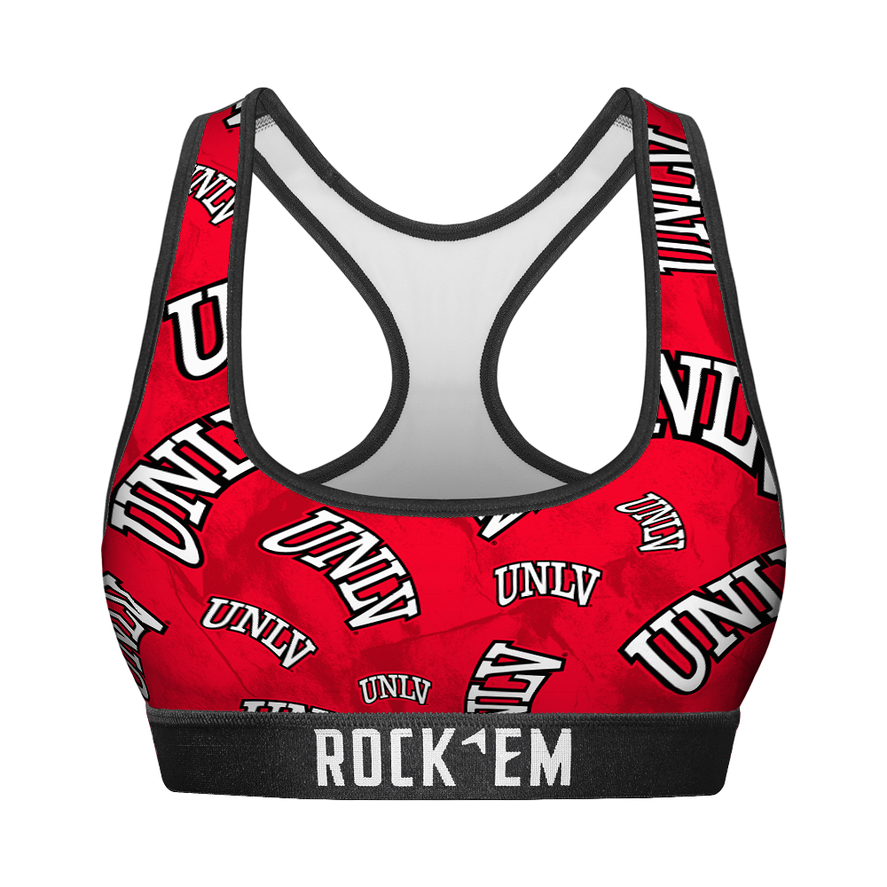 Women's Sports Bra - UNLV Rebels - Logo All-Over | Rock 'Em Socks