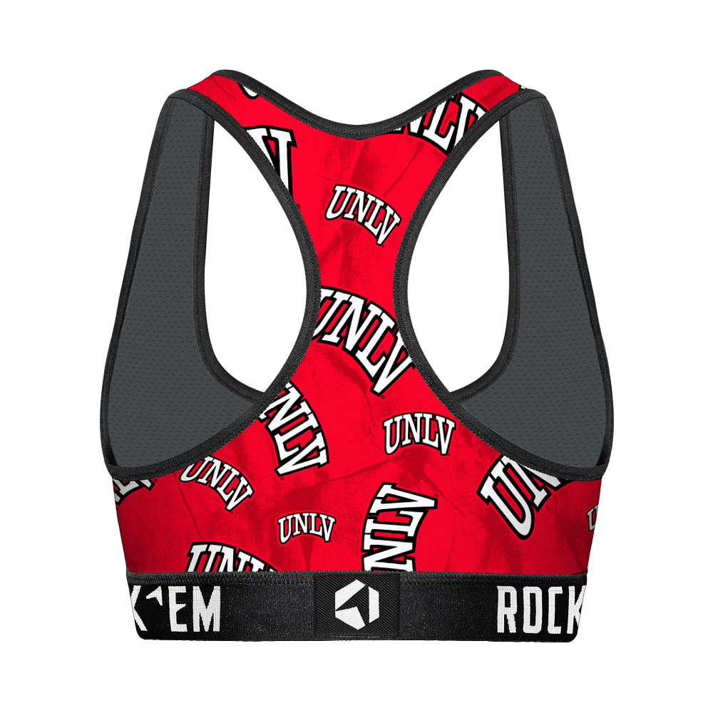 Women's Sports Bra - UNLV Rebels - Logo All-Over | Rock 'Em Socks