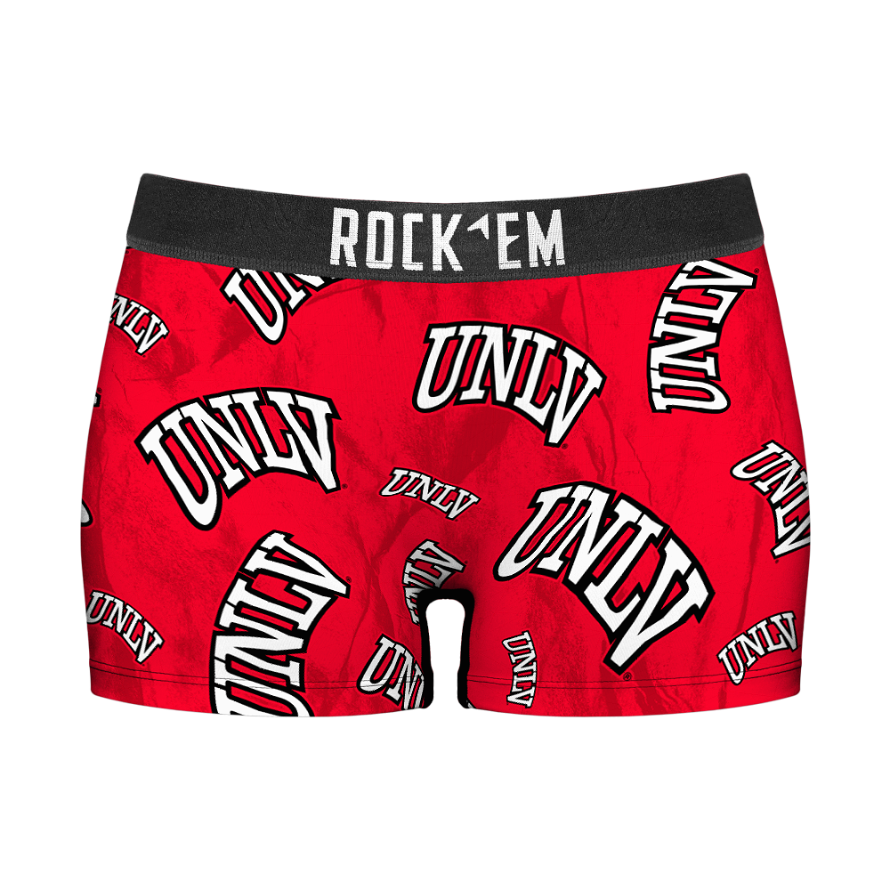 Women's Boy Shorts - UNLV Rebels - Logo All-Over | Rock 'Em Socks