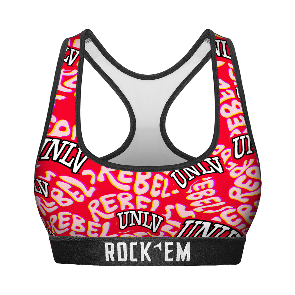 Women's Sports Bra - UNLV Rebels - Twisted Wordmark | Rock 'Em Socks