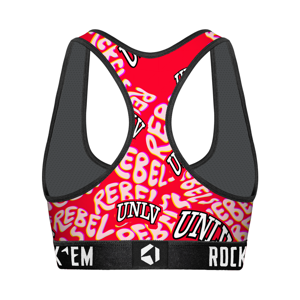 Women's Sports Bra - UNLV Rebels - Twisted Wordmark | Rock 'Em Socks