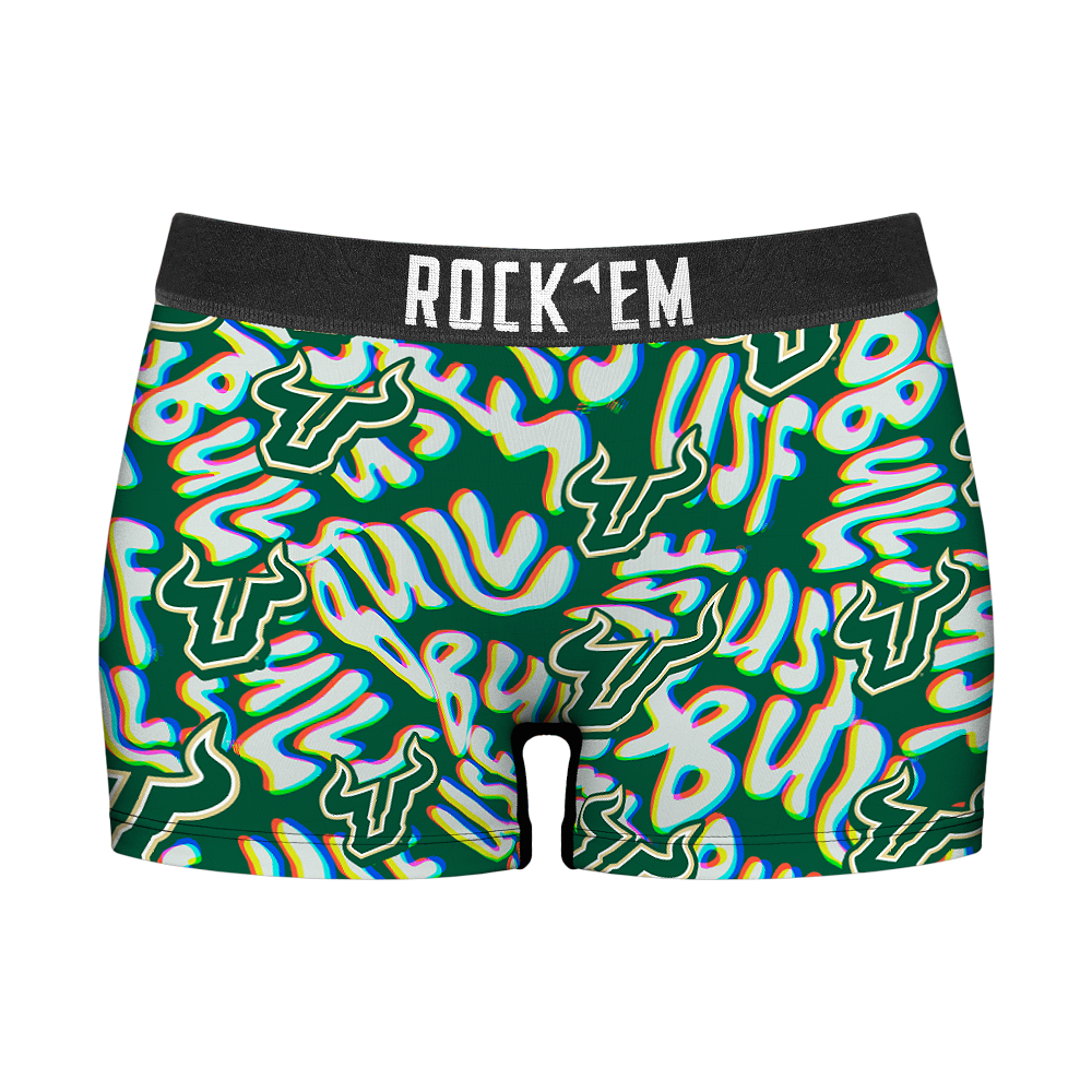 Women's Boy Shorts - USF Bulls - Twisted Wordmark | Rock 'Em Socks