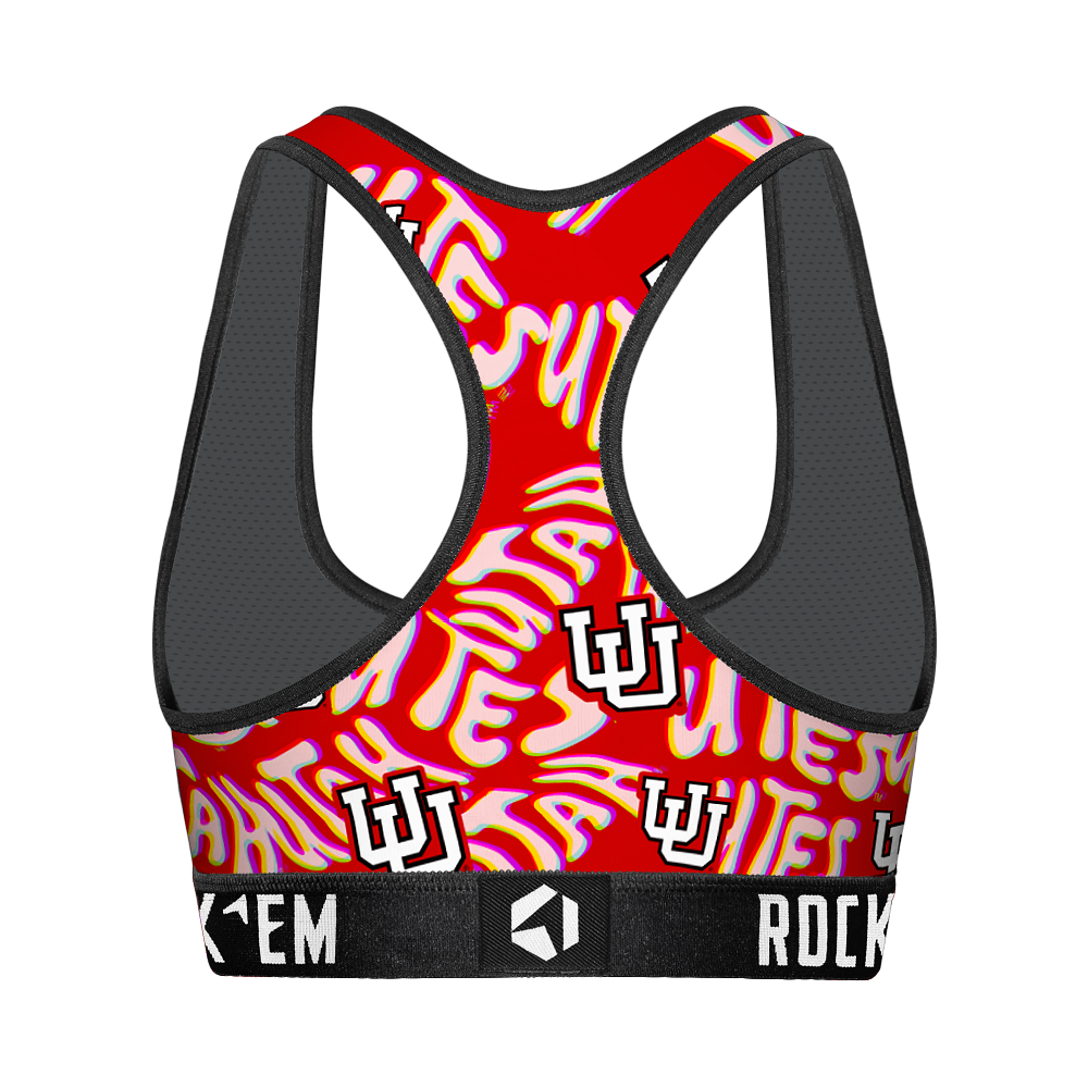 Women's Sports Bra - Utah Utes - Twisted Wordmark | Rock 'Em Socks