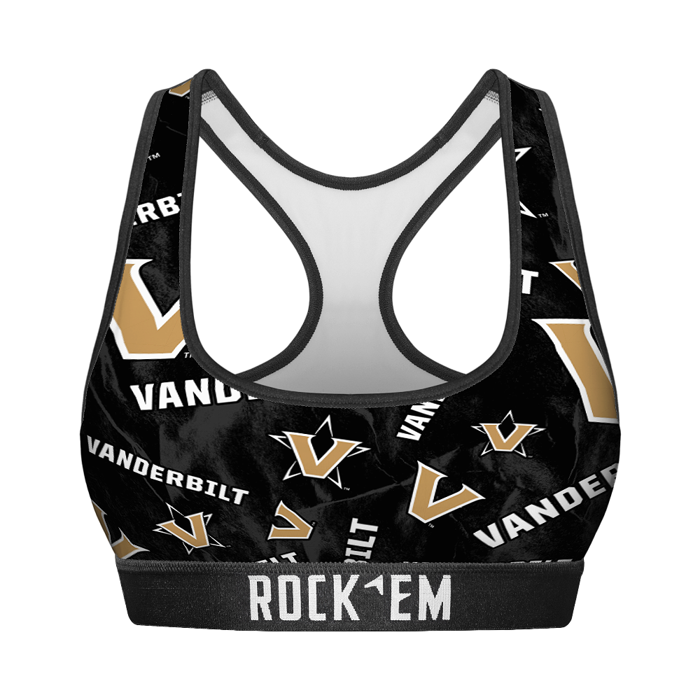 Women's Sports Bra - Vanderbilt Commodores - Logo All-Over 1