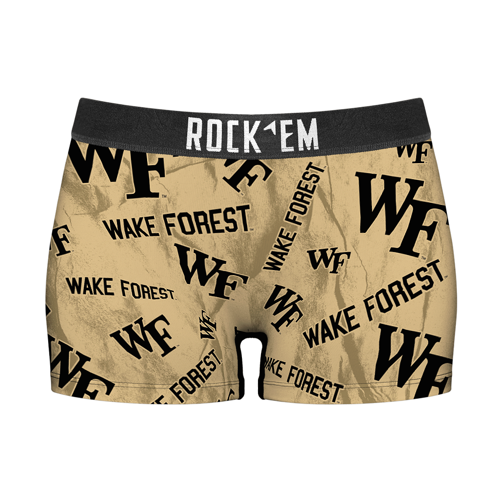 Women's Boy Shorts - Wake Forest Demon Deacons - Logo All-Over | Rock 'Em Socks