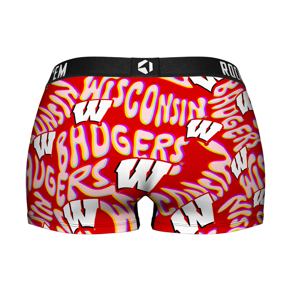Women's Boy Shorts - Wisconsin Badgers - Twisted Wordmark | Rock 'Em Socks 2