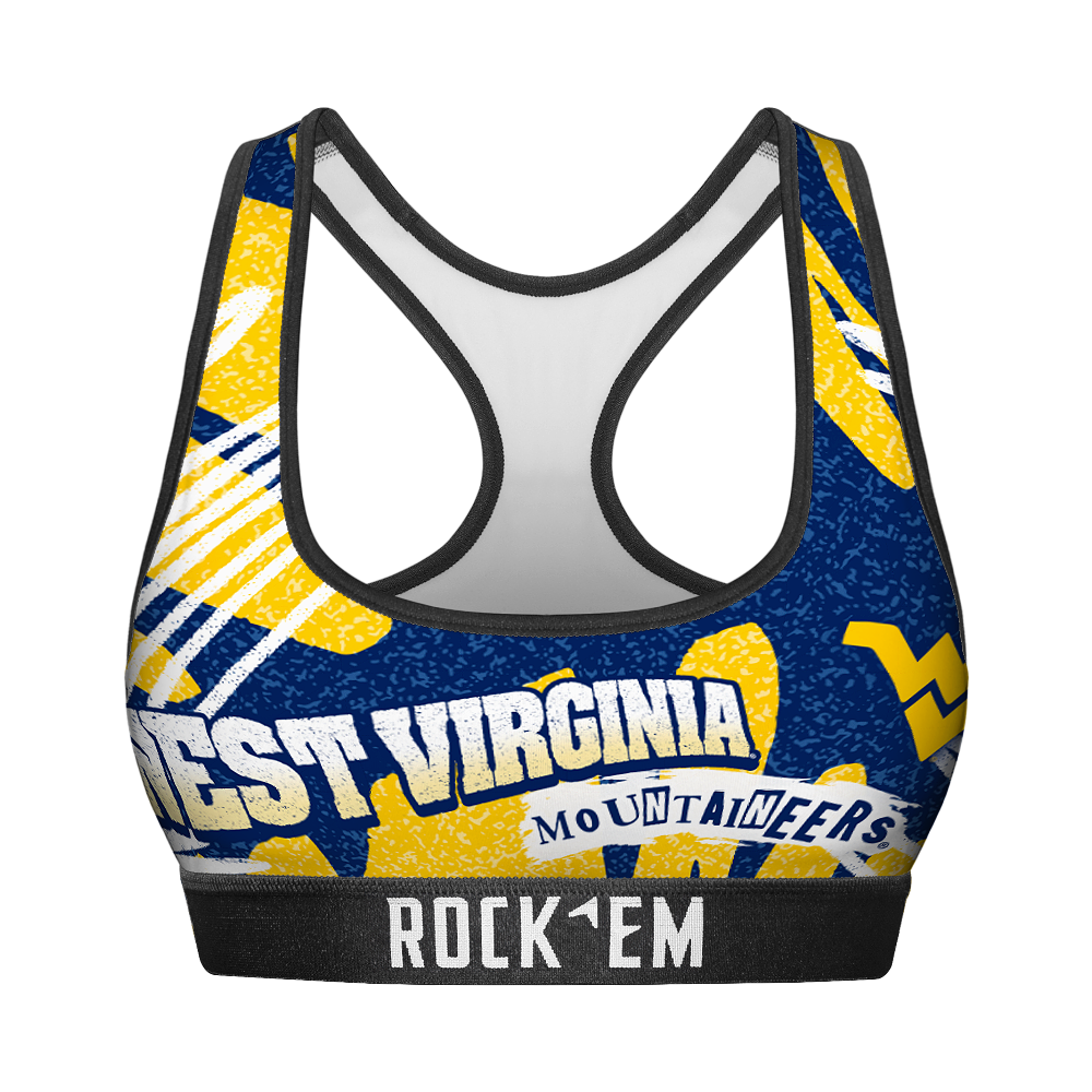 Women's Sports Bra - West Virginia Mountaineers - Team Blast | Rock 'Em Socks
