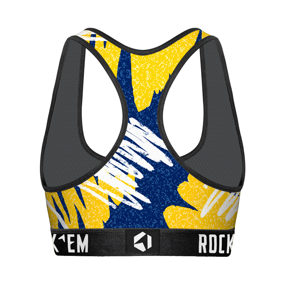 Women's Sports Bra - West Virginia Mountaineers - Team Blast | Rock 'Em Socks