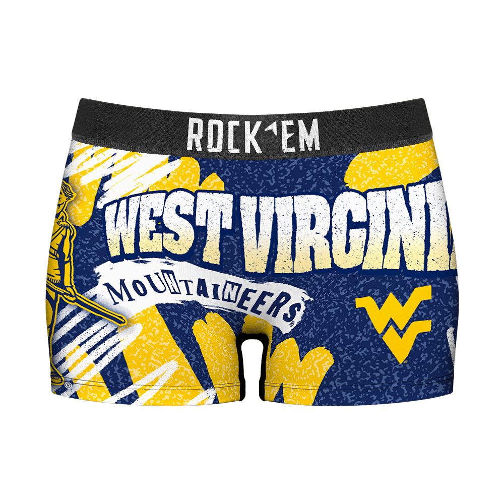 Women's Boy Shorts - West Virginia Mountaineers - Team Blast | Rock 'Em Socks