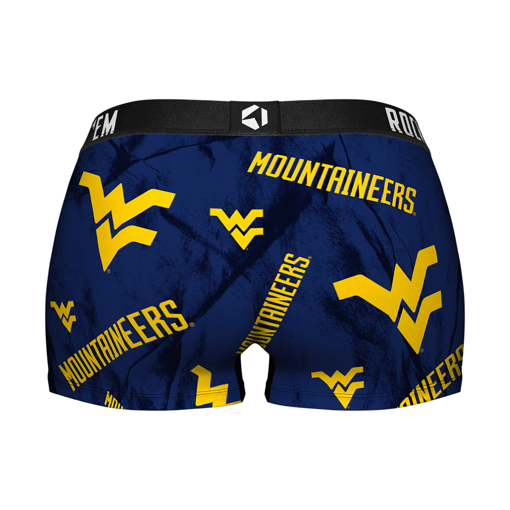 Women's Boy Shorts - West Virginia Mountaineers - Logo All-Over | Rock 'Em Socks