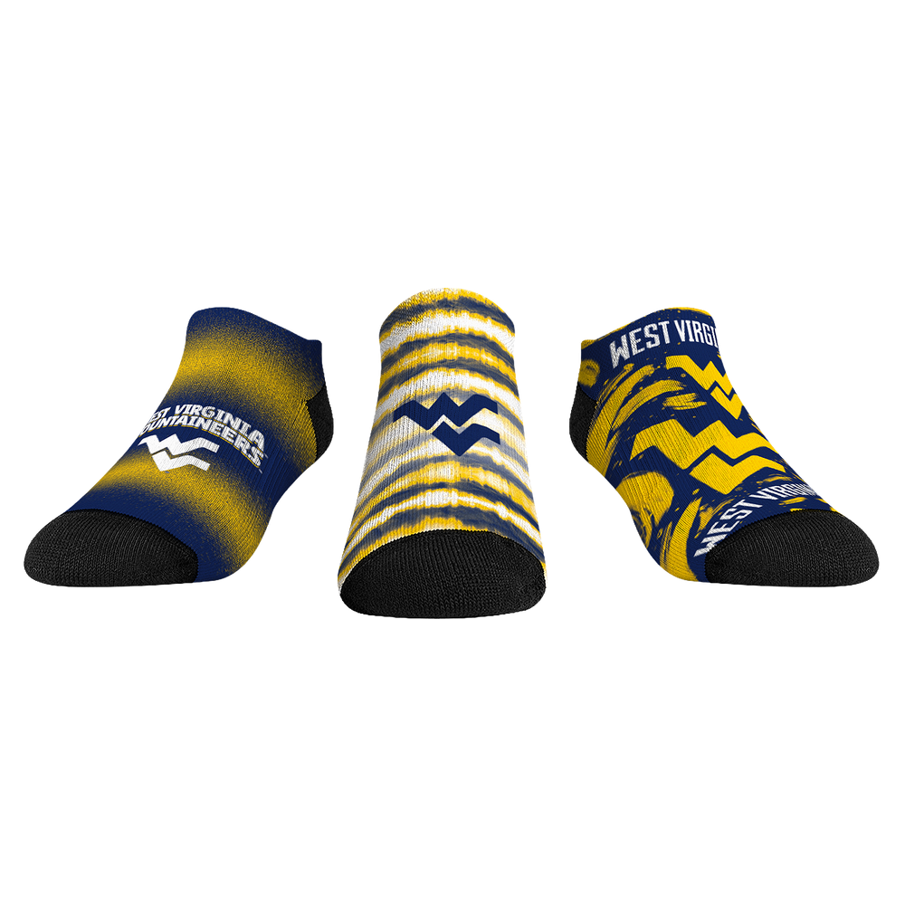 West Virginia Mountaineers - Low Cut  - Make Some Noise (3-Pack) | Rock 'Em Socks