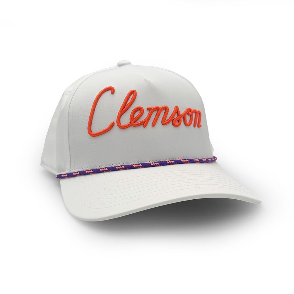Clemson House Script Rope Hat, White | Section 103