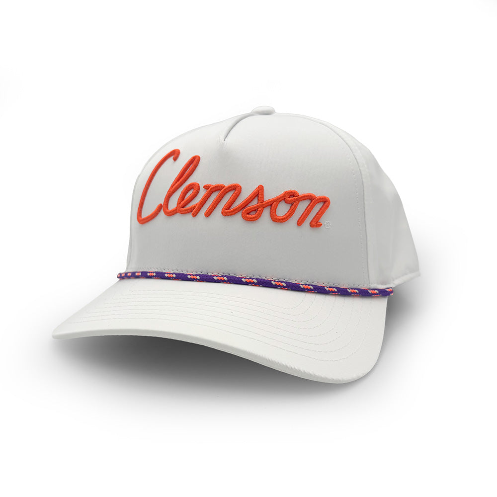 Clemson House Script Rope Hat, White | Section 103